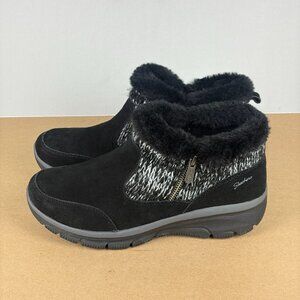 Skechers Relaxed Fit Easy Going Memory Foam Boots Womens 10 Black Suede